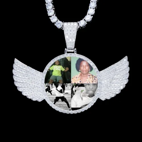 925S & VVS Moissanite 3D Wing Custom Picture Pendant sold by The GUU Shop