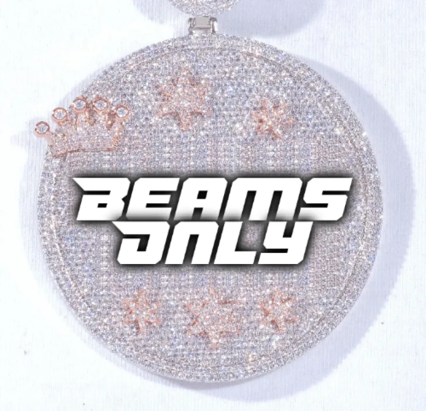 CUSTOM LETTER NECKLACE 3D BIG CROWN DISC sold by The GUU Shop