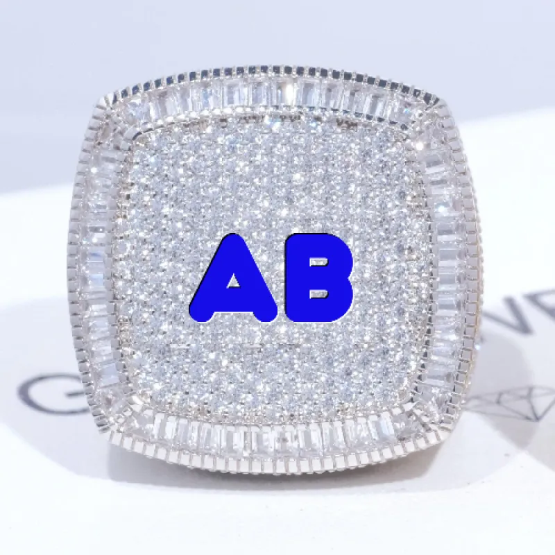 CUSTOM LETTER 3D ICED RING sold by The GUU Shop