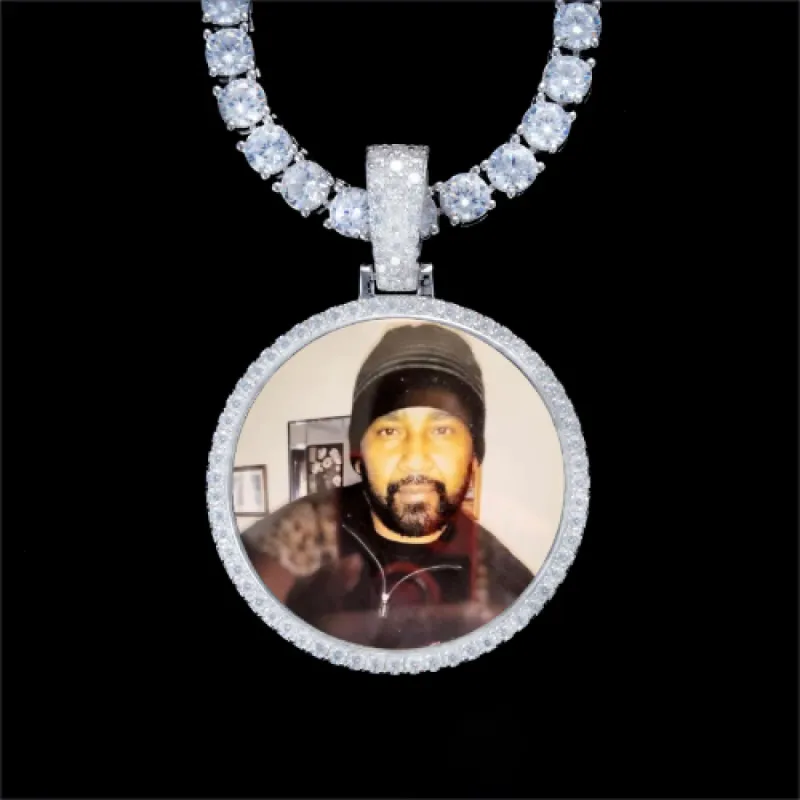 925S & VVS Moissanite 3D Circle Custom Picture Pendant sold by The GUU Shop
