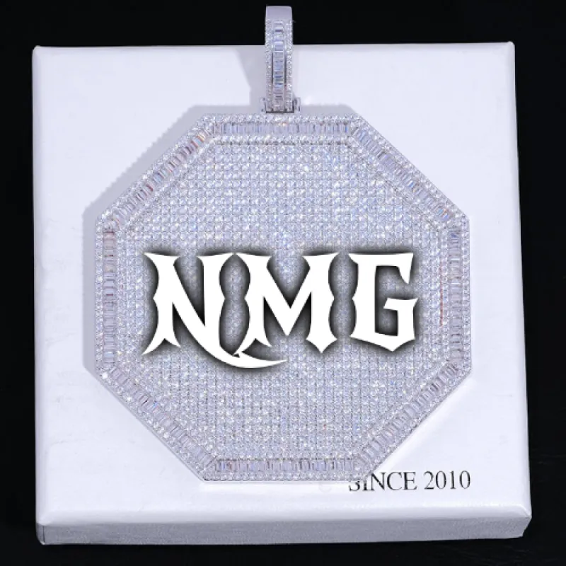 CUSTOM LETTER NECKLACE 3D BIG OCTAGON sold by The GUU Shop