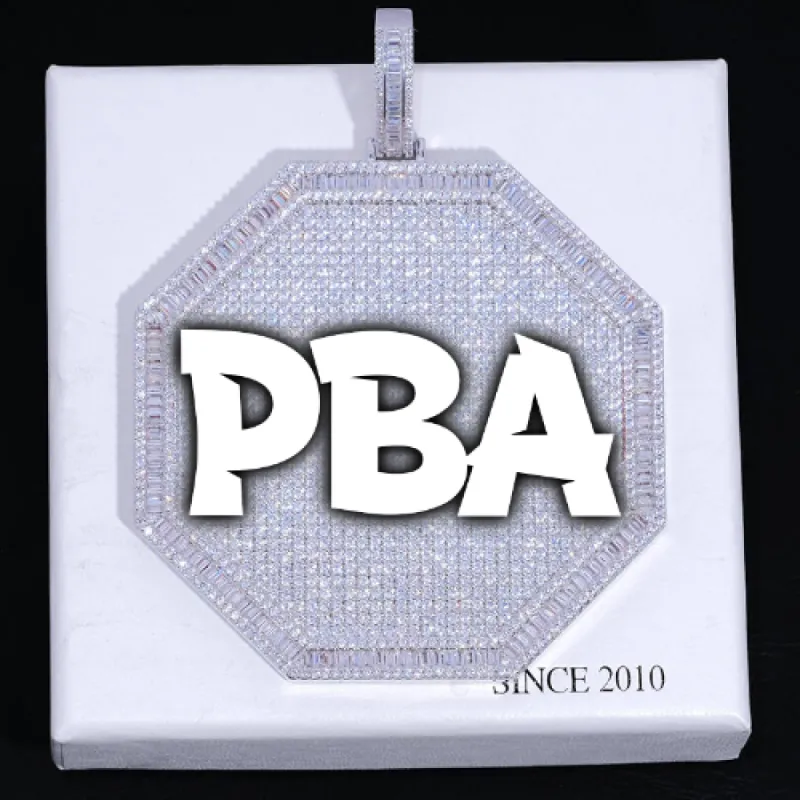 CUSTOM LETTER NECKLACE 3D BIG OCTAGON sold by The GUU Shop