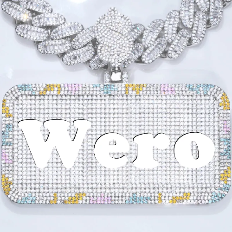 CUSTOM LETTER NECKLACE 3D COLORFUL SQUARE sold by The GUU Shop