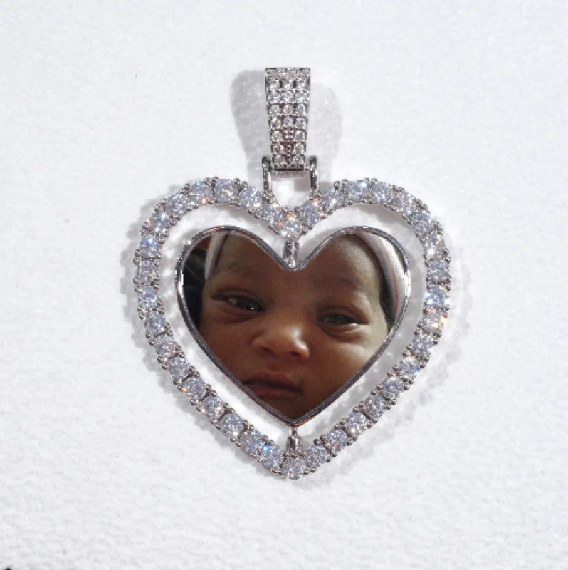 3D Spinning 2-Faced Heart Custom Picture Pendant sold by The GUU Shop