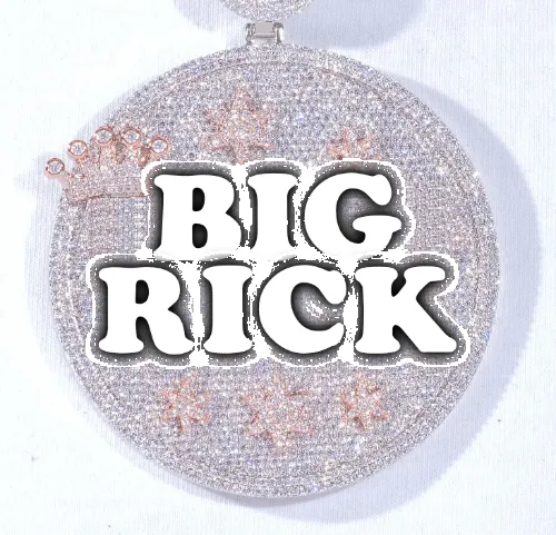 CUSTOM LETTER NECKLACE 3D BIG CROWN DISC sold by The GUU Shop