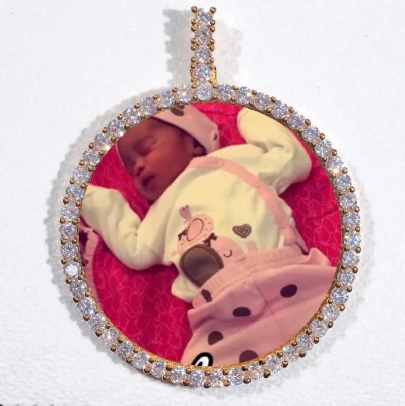 LARGE 3D CIRCLE CUSTOM PICTURE PENDANT sold by The GUU Shop