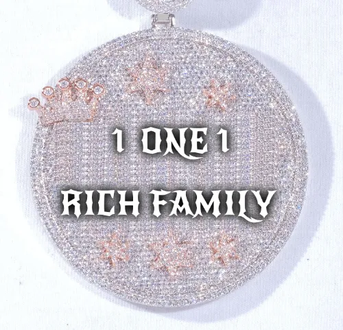 CUSTOM LETTER NECKLACE 3D BIG CROWN DISC sold by The GUU Shop