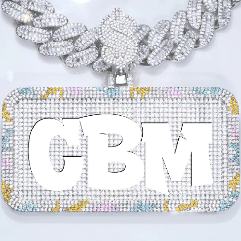 CUSTOM LETTER NECKLACE 3D COLORFUL SQUARE sold by The GUU Shop