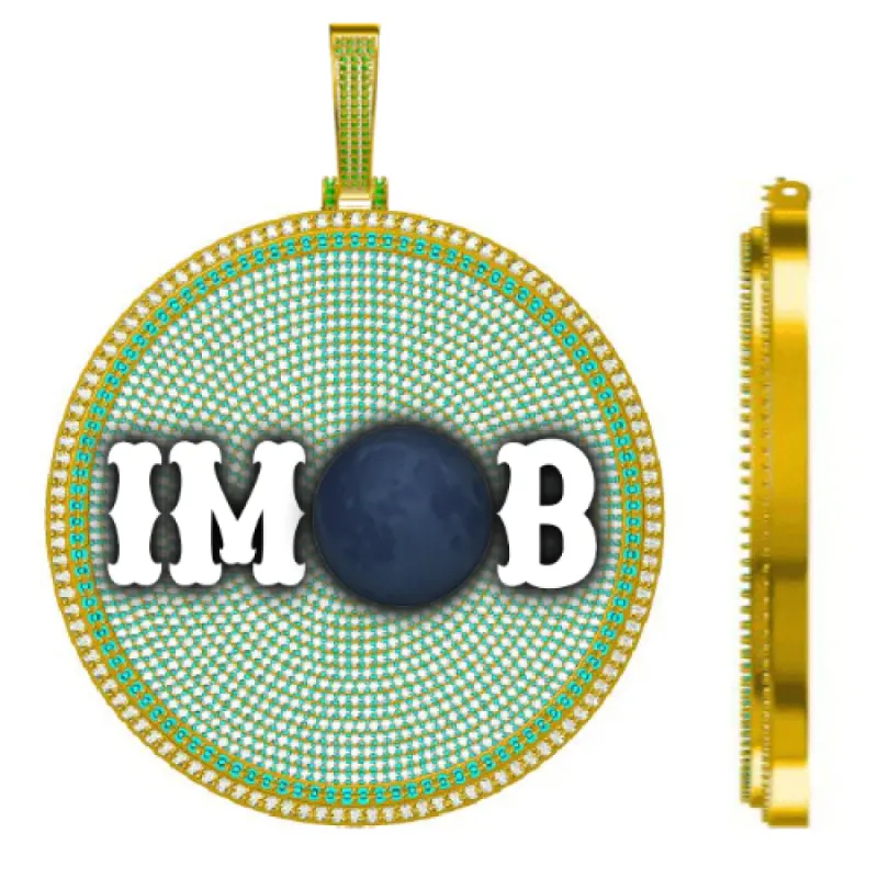 CUSTOM LETTER NECKLACE 3D BIG DISC sold by The GUU Shop