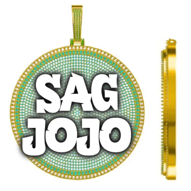 CUSTOM LETTER NECKLACE 3D BIG DISC sold by The GUU Shop