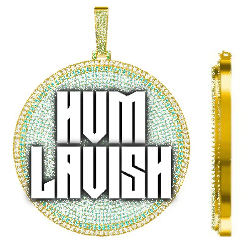 CUSTOM LETTER NECKLACE 3D BIG DISC sold by The GUU Shop