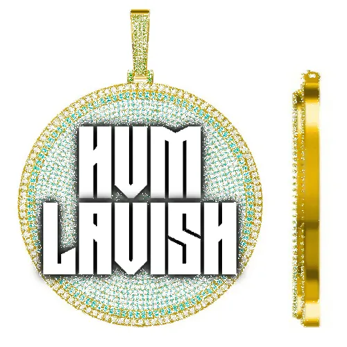 CUSTOM LETTER NECKLACE 3D BIG DISC sold by The GUU Shop