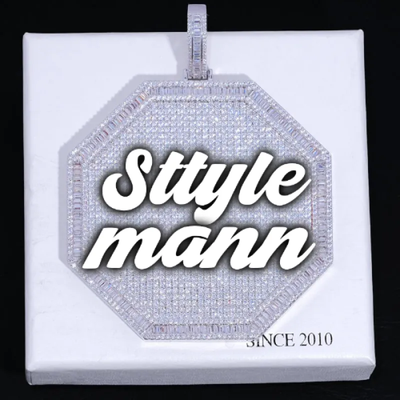 CUSTOM LETTER NECKLACE 3D BIG OCTAGON sold by The GUU Shop