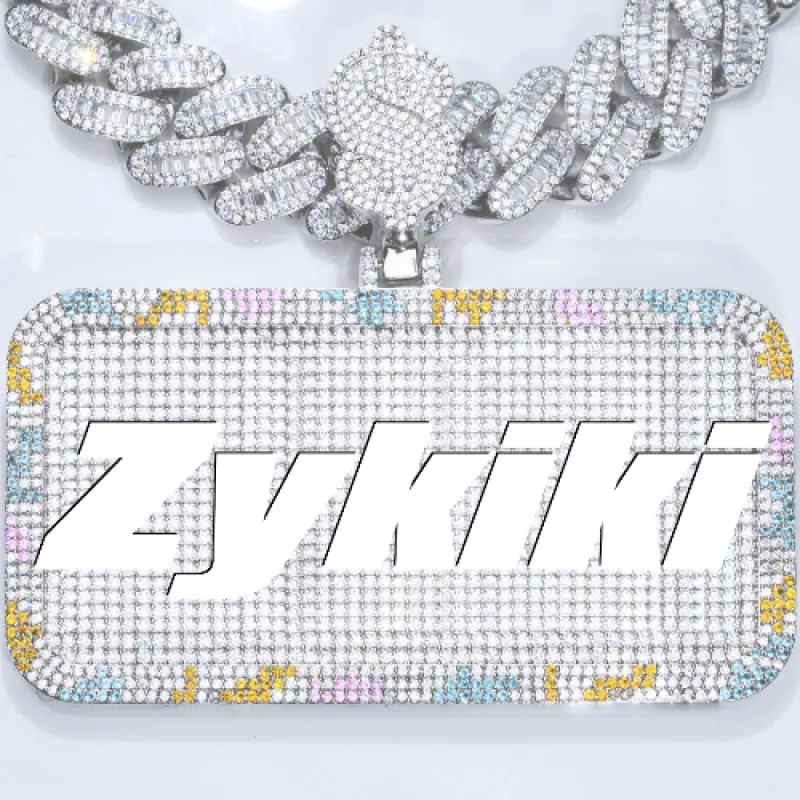 CUSTOM LETTER NECKLACE 3D COLORFUL SQUARE sold by The GUU Shop