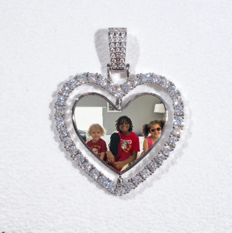 3D Spinning 2-Faced Heart Custom Picture Pendant sold by The GUU Shop