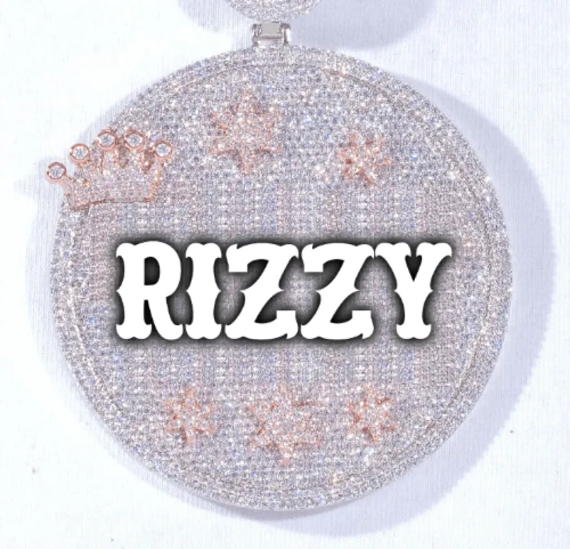 CUSTOM LETTER NECKLACE 3D BIG CROWN DISC made by The GUU Shop