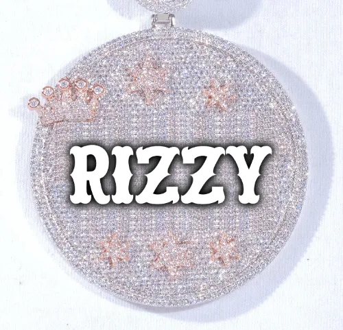 CUSTOM LETTER NECKLACE 3D BIG CROWN DISC sold by The GUU Shop