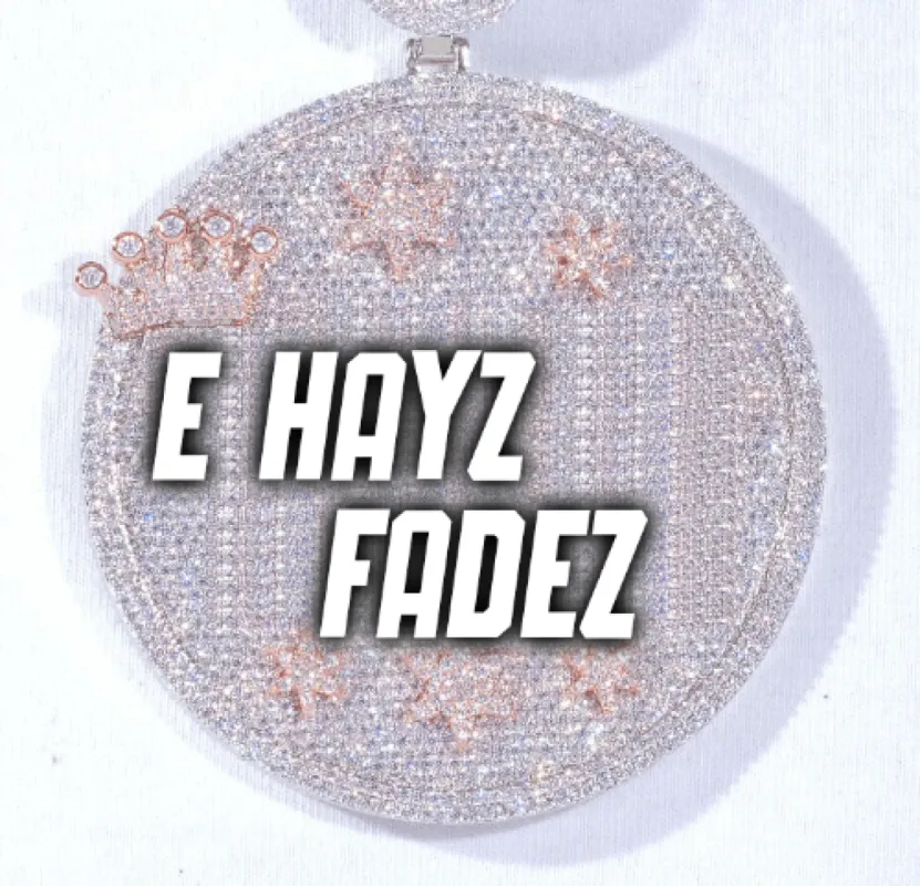 CUSTOM LETTER NECKLACE 3D BIG CROWN DISC sold by The GUU Shop