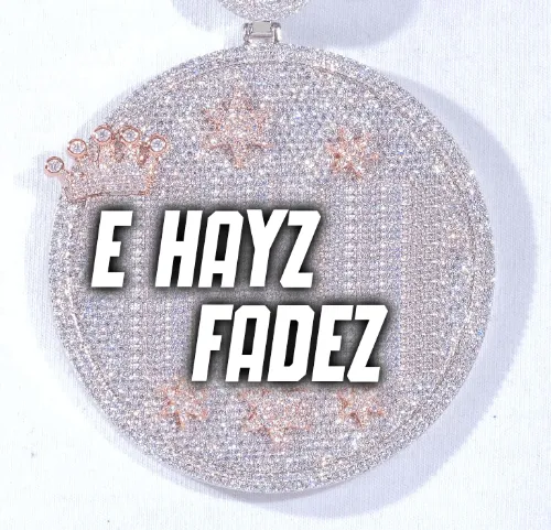 CUSTOM LETTER NECKLACE 3D BIG CROWN DISC sold by The GUU Shop