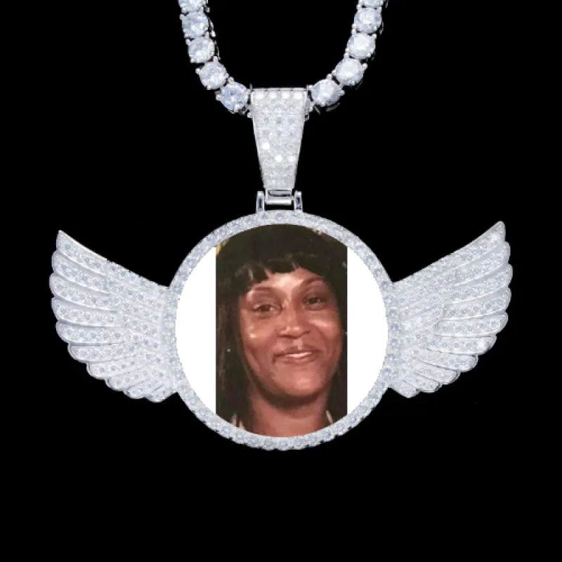 925S & VVS Moissanite 3D Wing Custom Picture Pendant sold by The GUU Shop