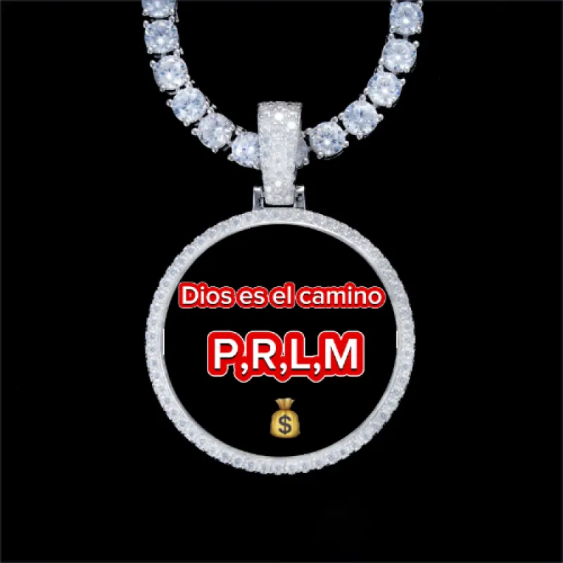 925S & VVS Moissanite 3D Circle Custom Picture Pendant sold by The GUU Shop