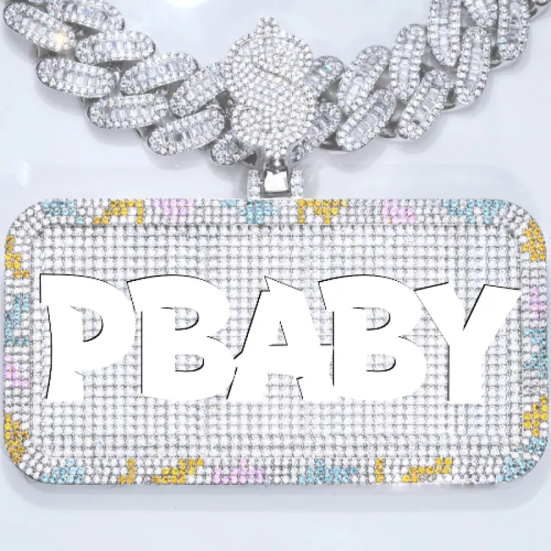 CUSTOM LETTER NECKLACE 3D COLORFUL SQUARE sold by The GUU Shop