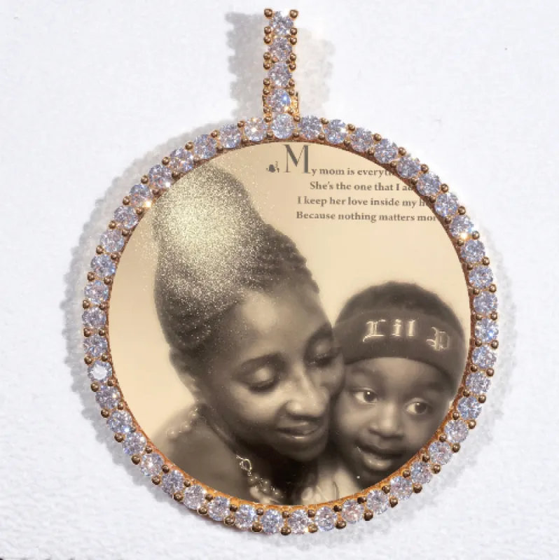 LARGE 3D CIRCLE CUSTOM PICTURE PENDANT sold by The GUU Shop