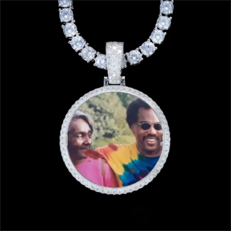 925S & VVS Moissanite 3D Circle Custom Picture Pendant sold by The GUU Shop