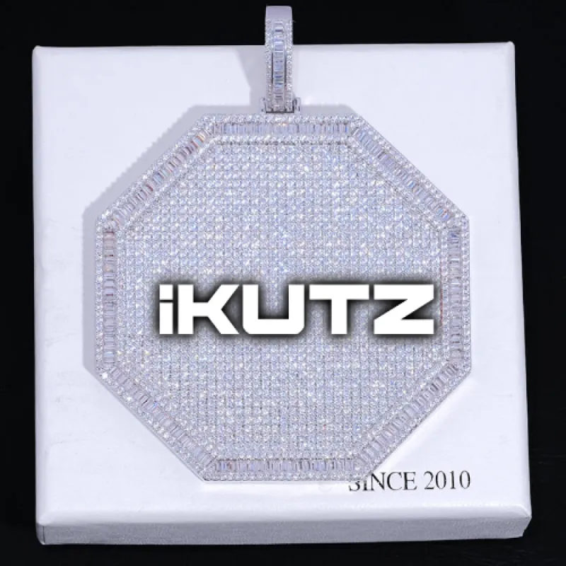 CUSTOM LETTER NECKLACE 3D BIG OCTAGON sold by The GUU Shop