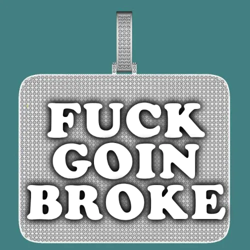 CUSTOM LETTER NECKLACE 3D BIG SQUARE sold by The GUU Shop