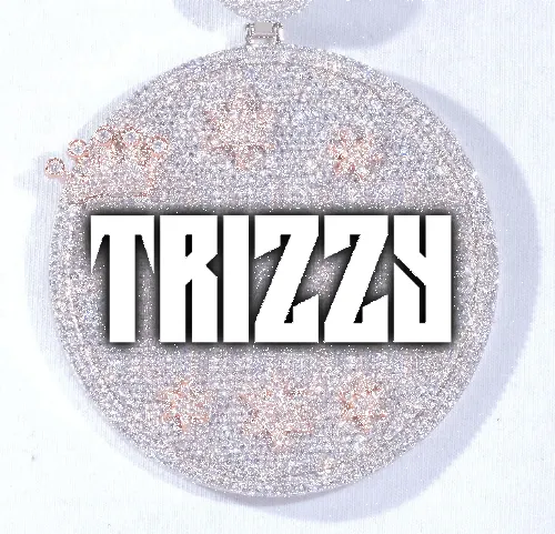 CUSTOM LETTER NECKLACE 3D BIG CROWN DISC sold by The GUU Shop