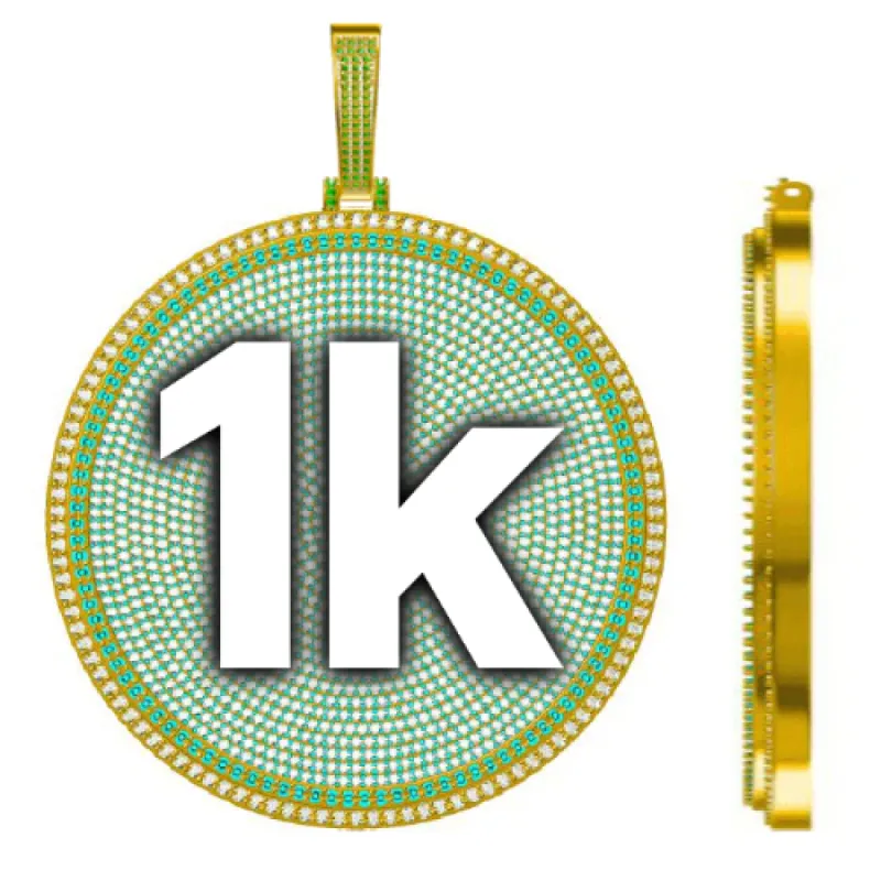 CUSTOM LETTER NECKLACE 3D BIG DISC sold by The GUU Shop