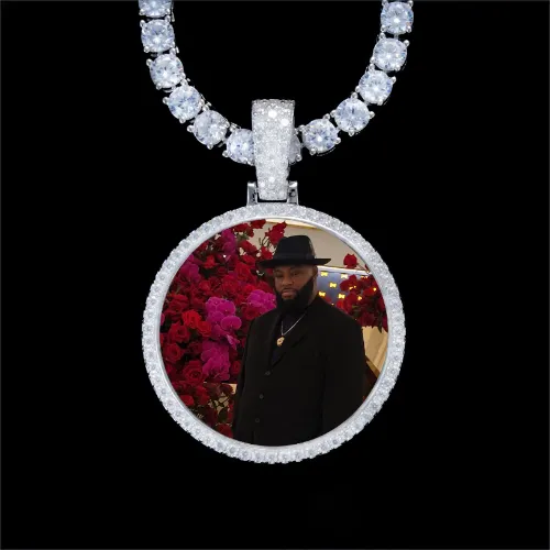 925S & VVS Moissanite 3D Circle Custom Picture Pendant sold by The GUU Shop
