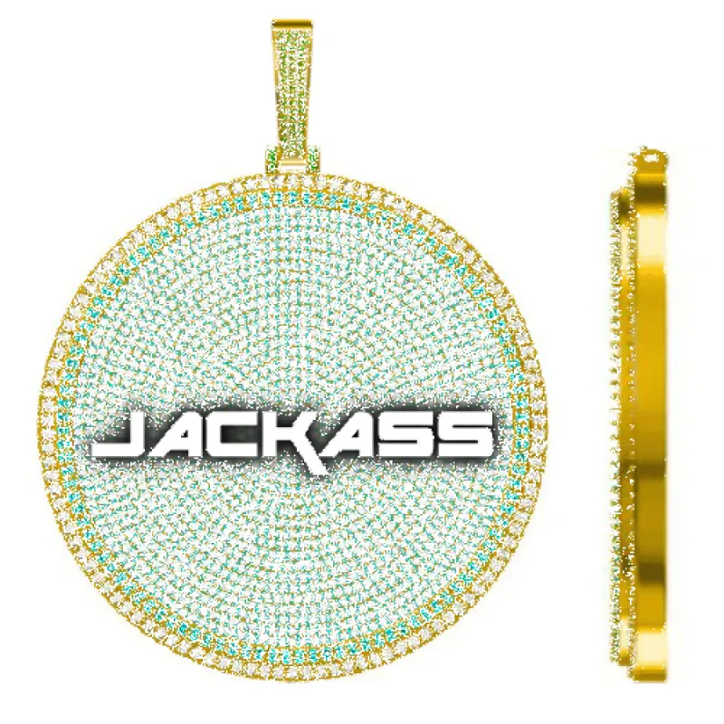 CUSTOM LETTER NECKLACE 3D BIG DISC sold by The GUU Shop