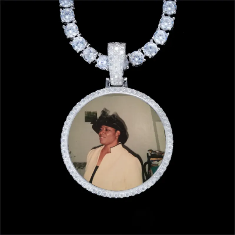 925S & VVS Moissanite 3D Circle Custom Picture Pendant sold by The GUU Shop