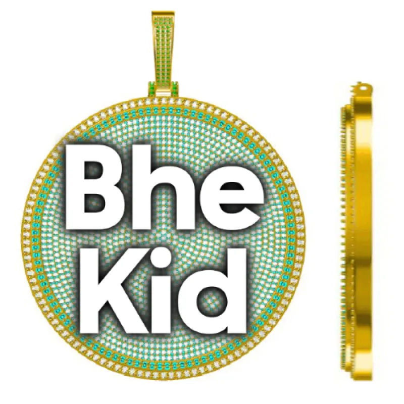 CUSTOM LETTER NECKLACE 3D BIG DISC sold by The GUU Shop