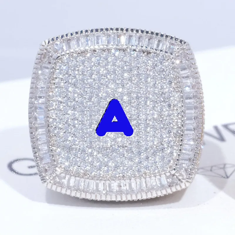 CUSTOM LETTER 3D ICED RING sold by The GUU Shop