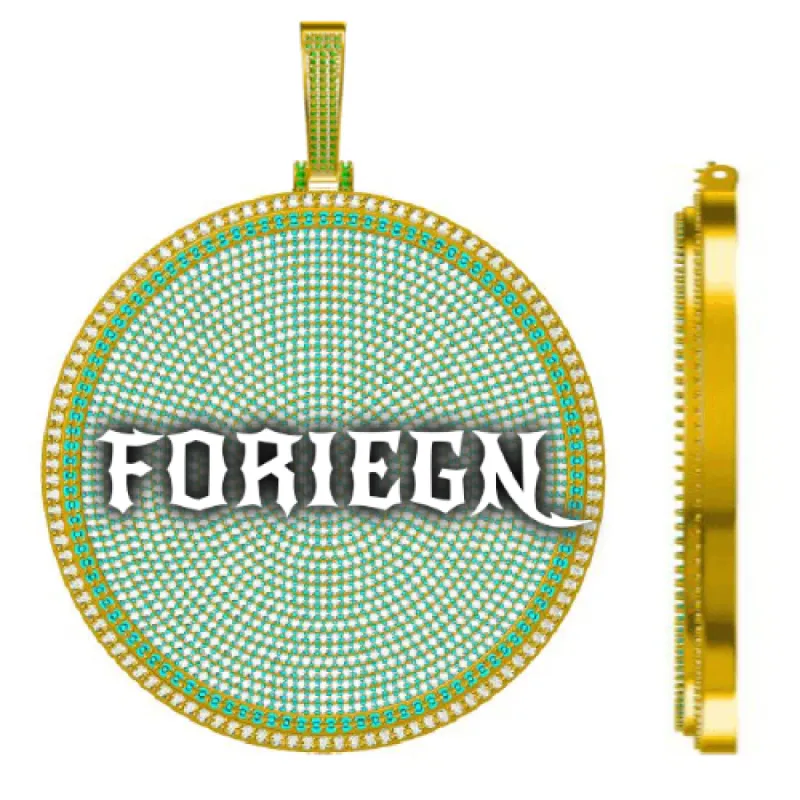 CUSTOM LETTER NECKLACE 3D BIG DISC sold by The GUU Shop