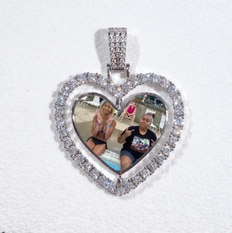 3D Spinning 2-Faced Heart Custom Picture Pendant sold by The GUU Shop