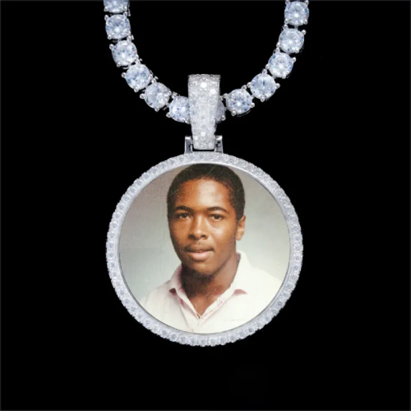 925S & VVS Moissanite 3D Circle Custom Picture Pendant sold by The GUU Shop