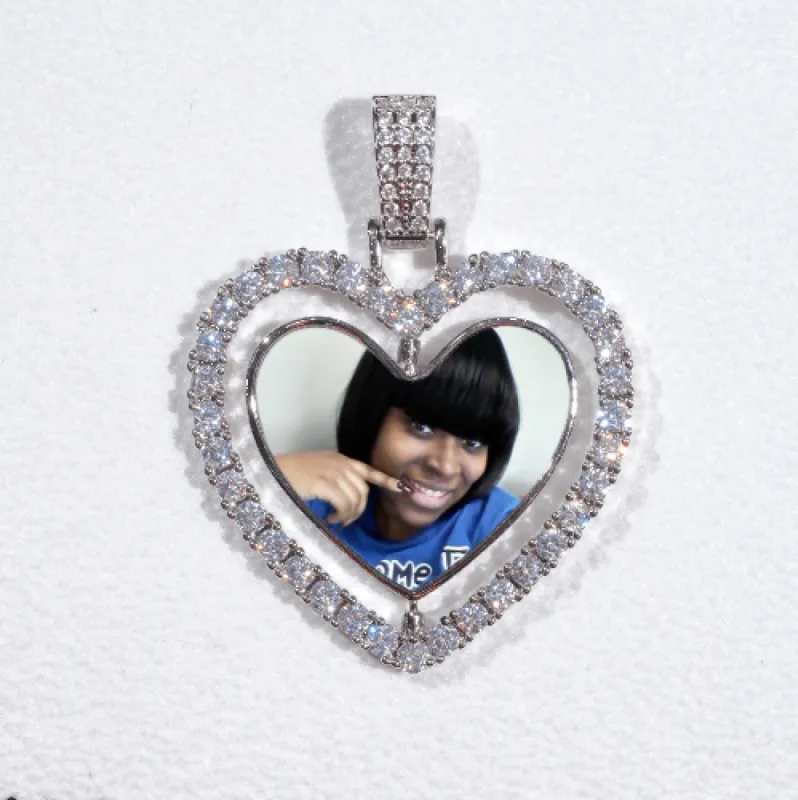 3D Spinning 2-Faced Heart Custom Picture Pendant sold by The GUU Shop