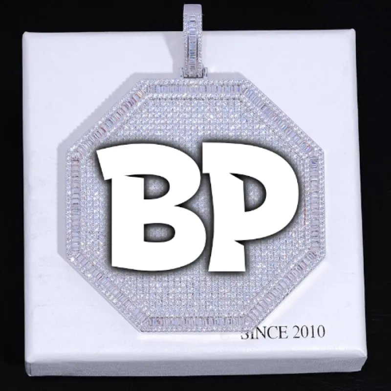 CUSTOM LETTER NECKLACE 3D BIG OCTAGON sold by The GUU Shop