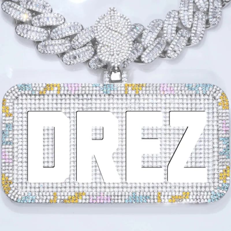 CUSTOM LETTER NECKLACE 3D COLORFUL SQUARE sold by The GUU Shop