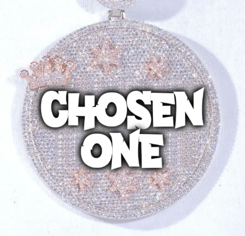 CUSTOM LETTER NECKLACE 3D BIG CROWN DISC sold by The GUU Shop