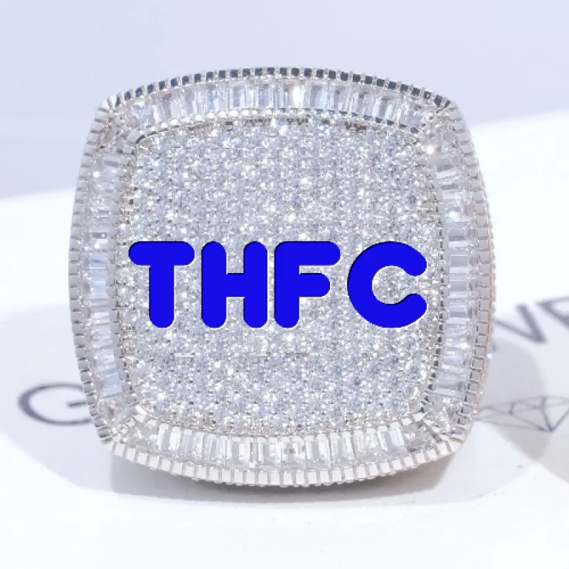 CUSTOM LETTER 3D ICED RING sold by The GUU Shop