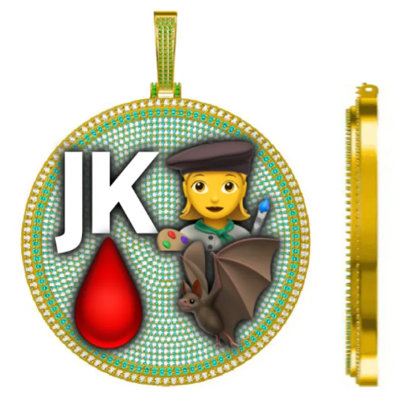 CUSTOM LETTER NECKLACE 3D BIG DISC sold by The GUU Shop