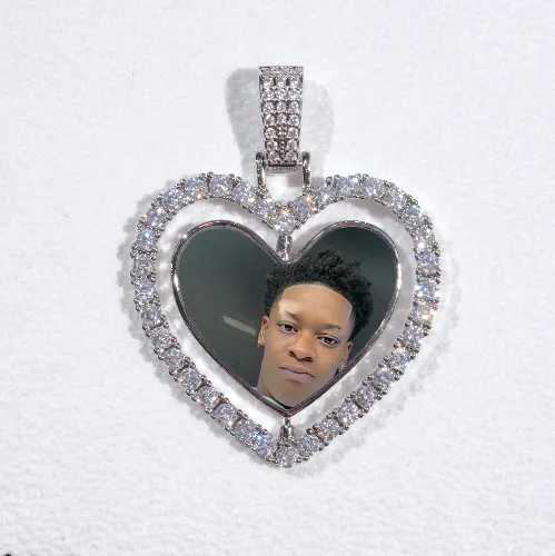 3D Spinning 2-Faced Heart Custom Picture Pendant sold by The GUU Shop