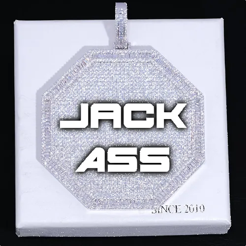 CUSTOM LETTER NECKLACE 3D BIG OCTAGON sold by The GUU Shop