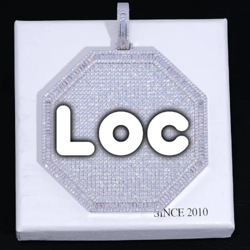 CUSTOM LETTER NECKLACE 3D BIG OCTAGON sold by The GUU Shop