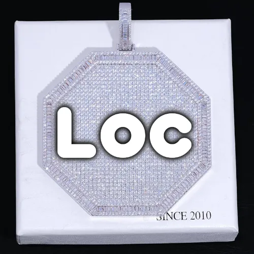 CUSTOM LETTER NECKLACE 3D BIG OCTAGON sold by The GUU Shop